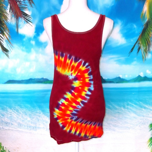 Mossimo Burgundy Tie Dye Tank Top Size XL - Picture 4 of 8